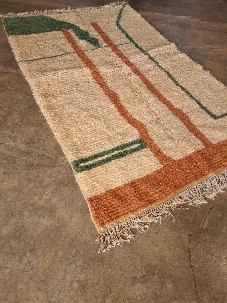 Handmade Beni Ourain Berber rug with colourful patterns, 1.5/2.5 m.