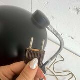 Vintage industrial table lamp in black metal and chrome