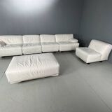 Leather 5-seater sofa "Fiandra" by Vico Magistretti for Cassina, 1970, Italy