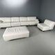 Leather 5-seater sofa "Fiandra" by Vico Magistretti for Cassina, 1970, Italy
