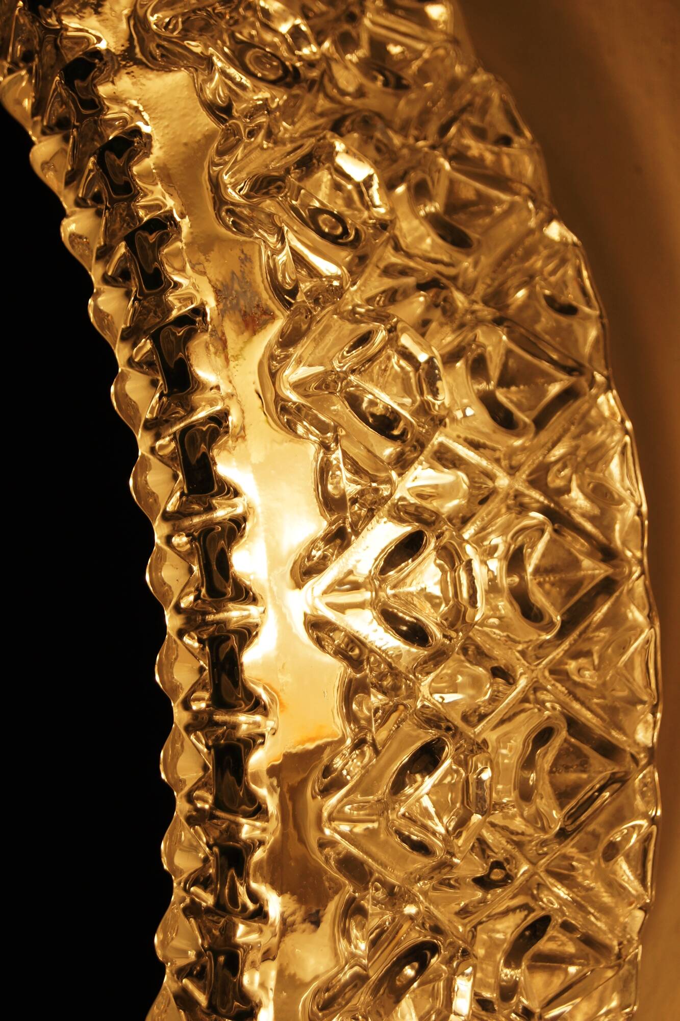 Large Vintage Mirror Lamp from Glashütte Limburg