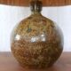 Borne sandstone lamp, raffia lampshade, 1960s