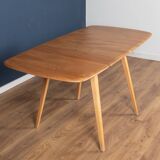 Retro Blonde Ercol Model 383 Dining Table & Four Stick Back Kitchen Dining Chairs