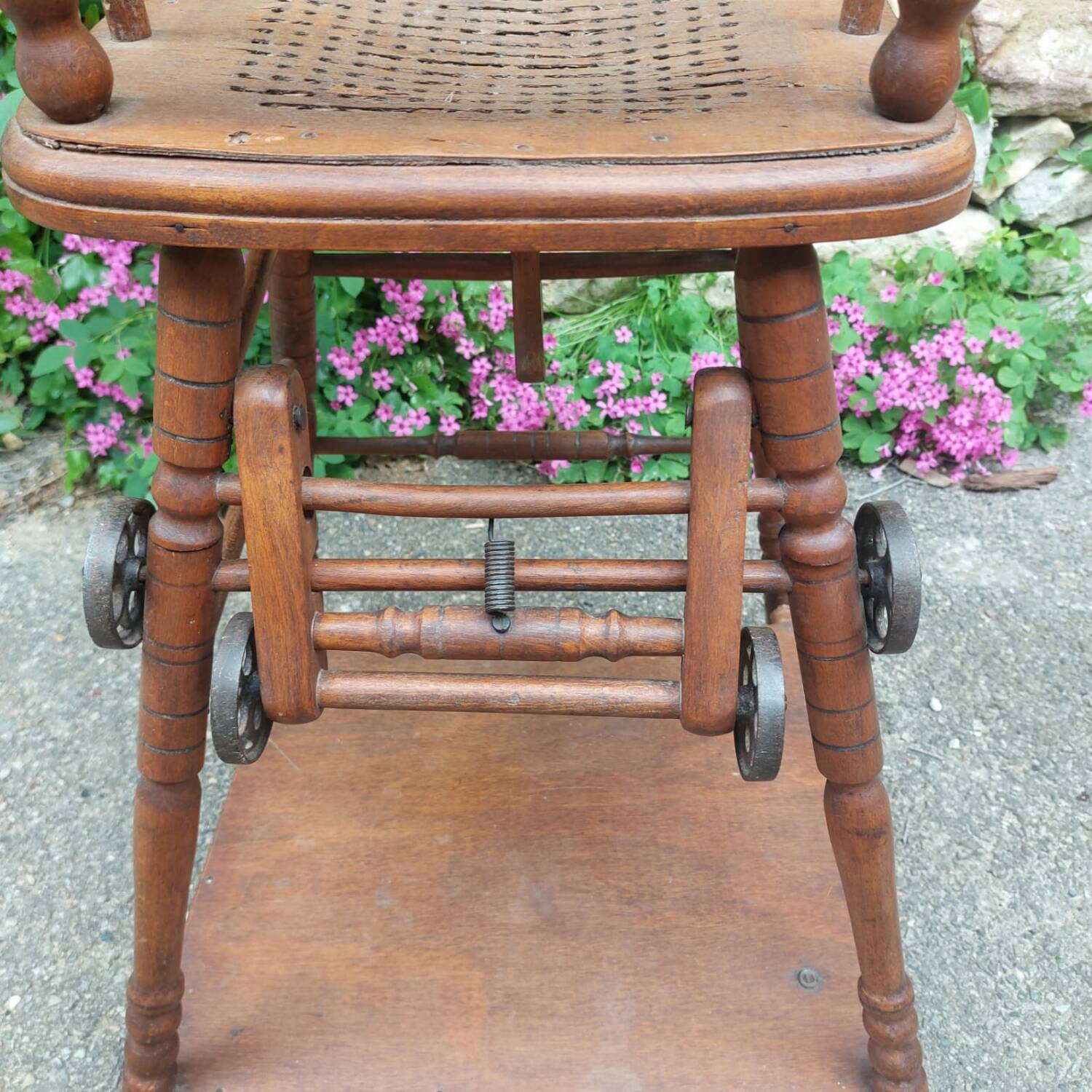 Antique high chair for baby and child