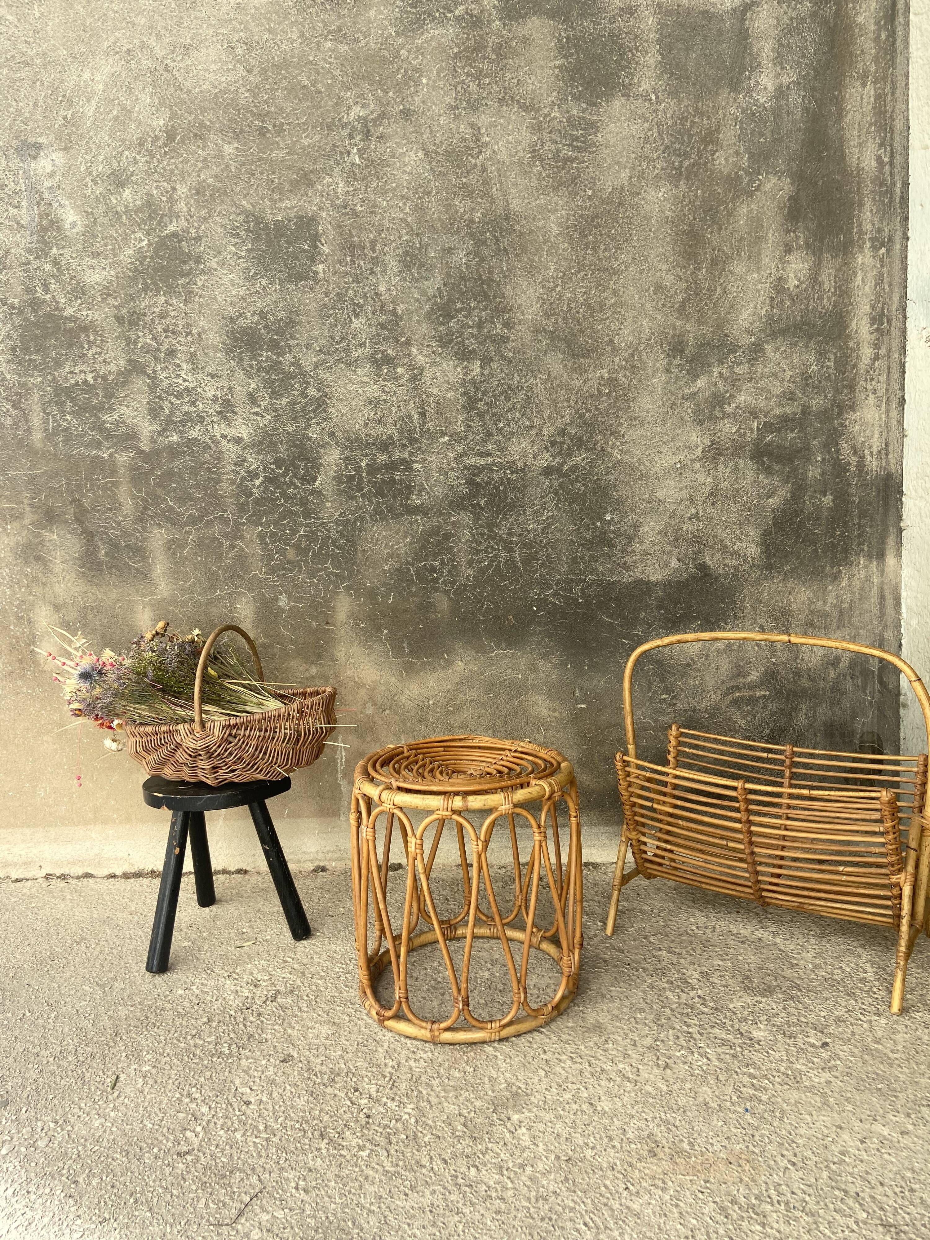 Rattan magazine holder