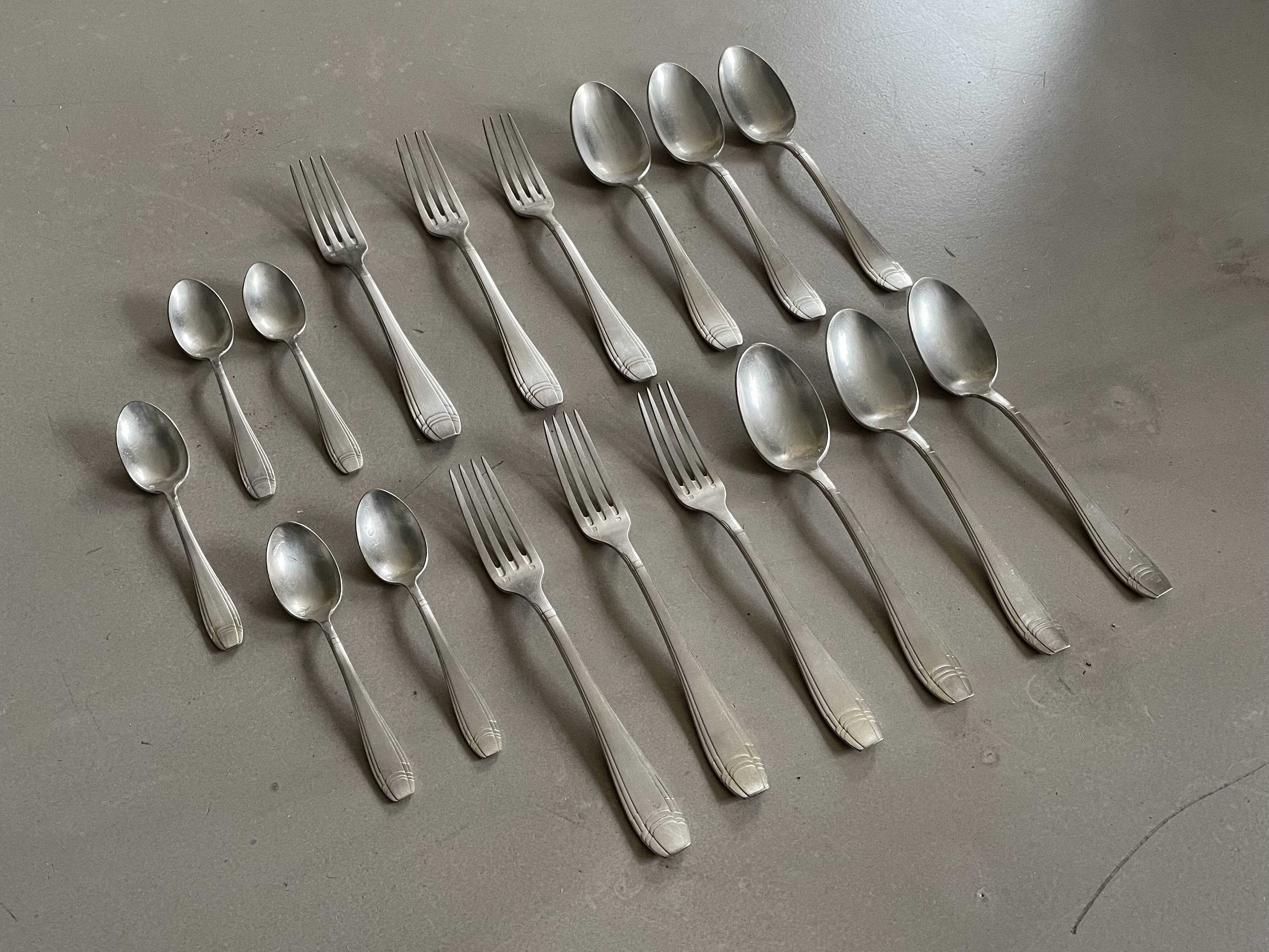 Set of cutlery, Art Deco silverware