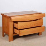 Vintage chest of drawers in solid elm from the 1980s.