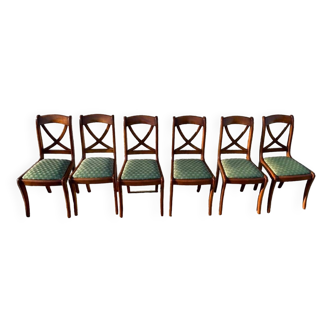 Set of 6 cherry wood chairs