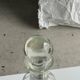 Small ribbed glass carafe, large round cap