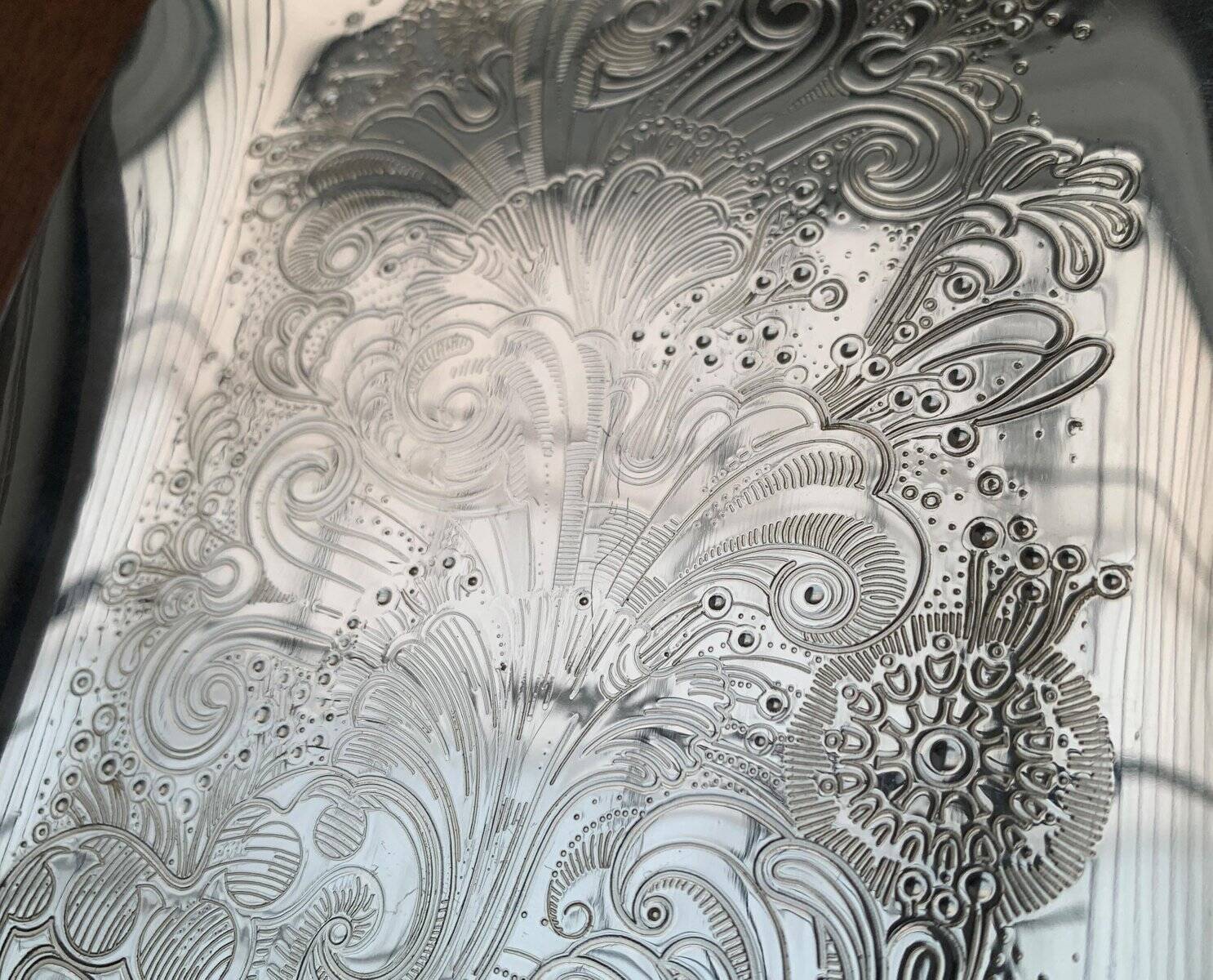 Vintage German floral metal plate by WMF