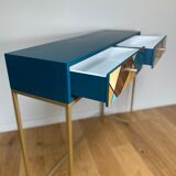 Straw marquetry console