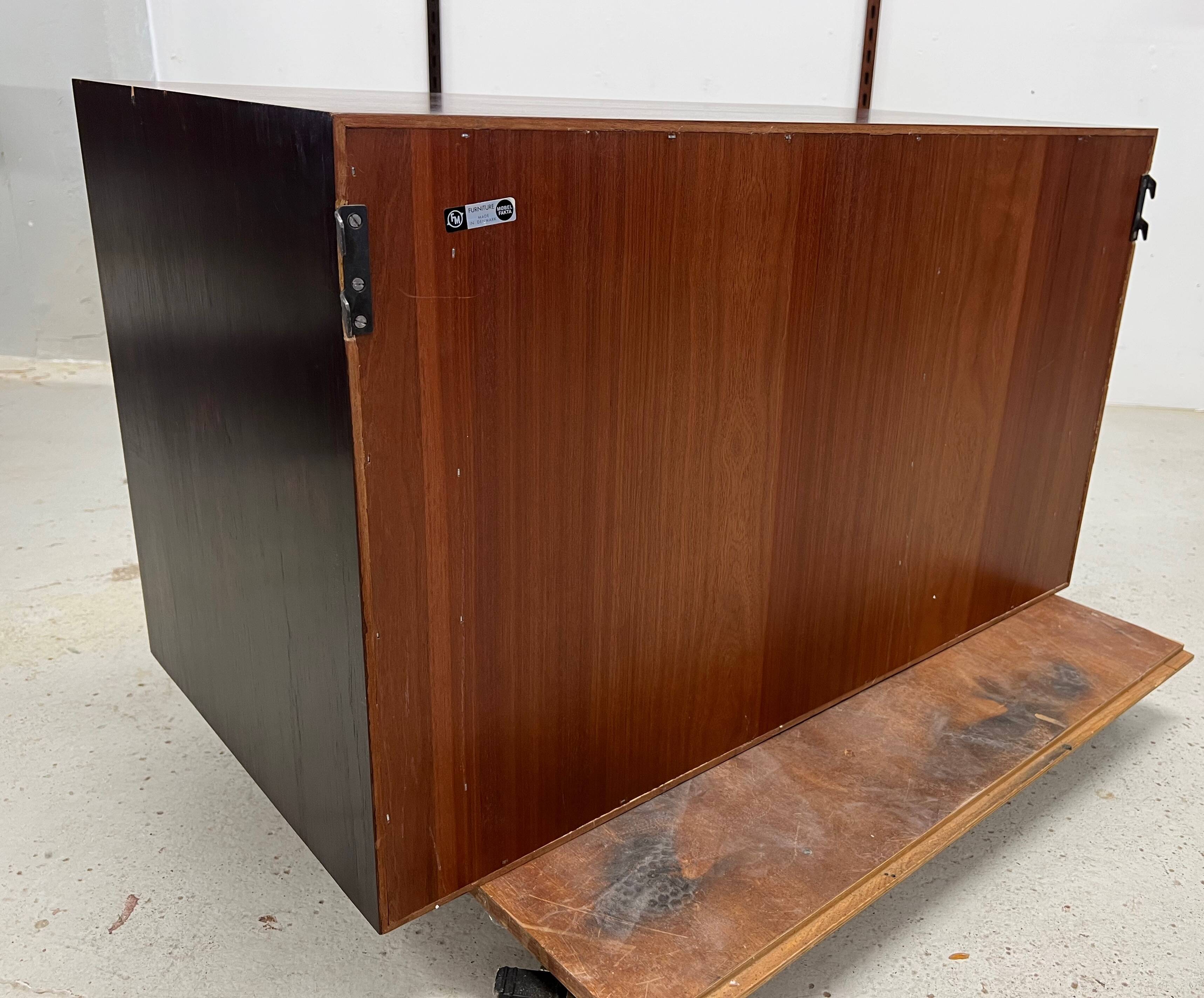 Rosewood Tambour Door Cabinet By Kai Kristiansen For Feldballes
