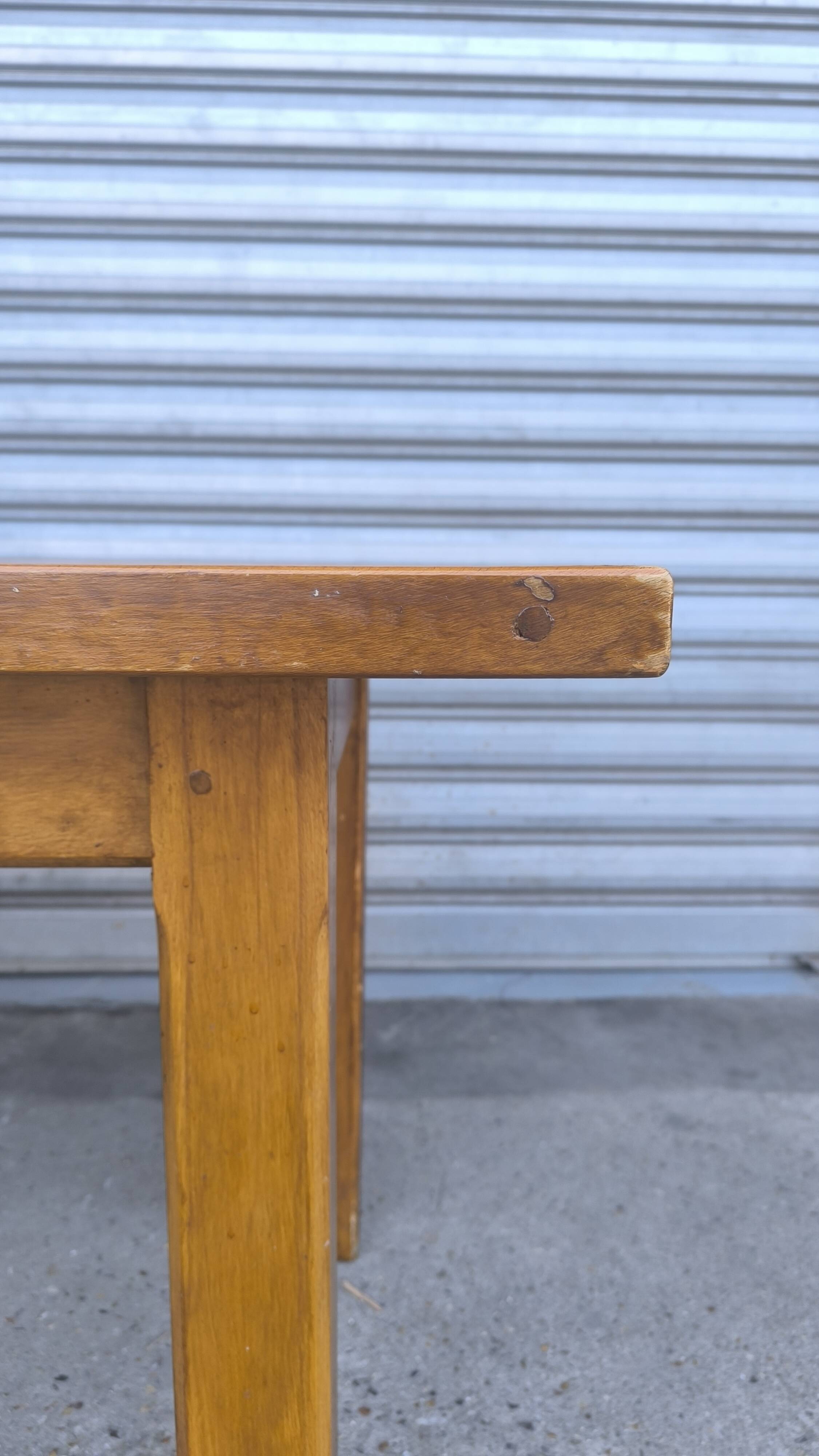 Solid elm farmhouse table, 1960s