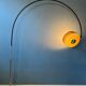 GEPO arch floor lamp with beige 'Bucket' lampshade