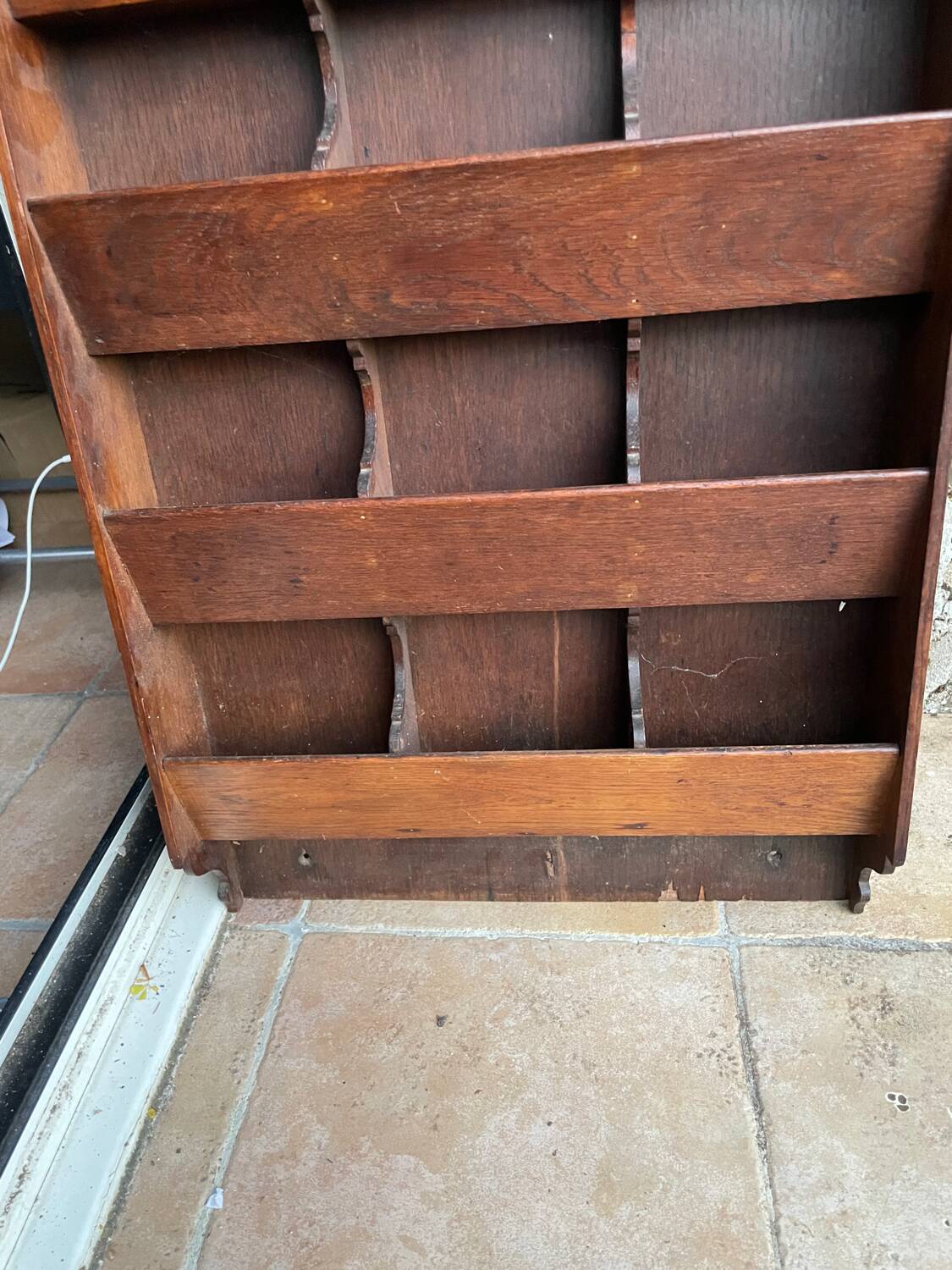 Old vintage wooden letter rack