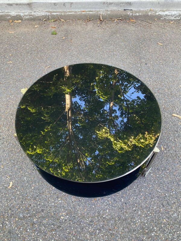 Table basse scandinave Strind en verre noir par Ehlen Johansson pour Ikea