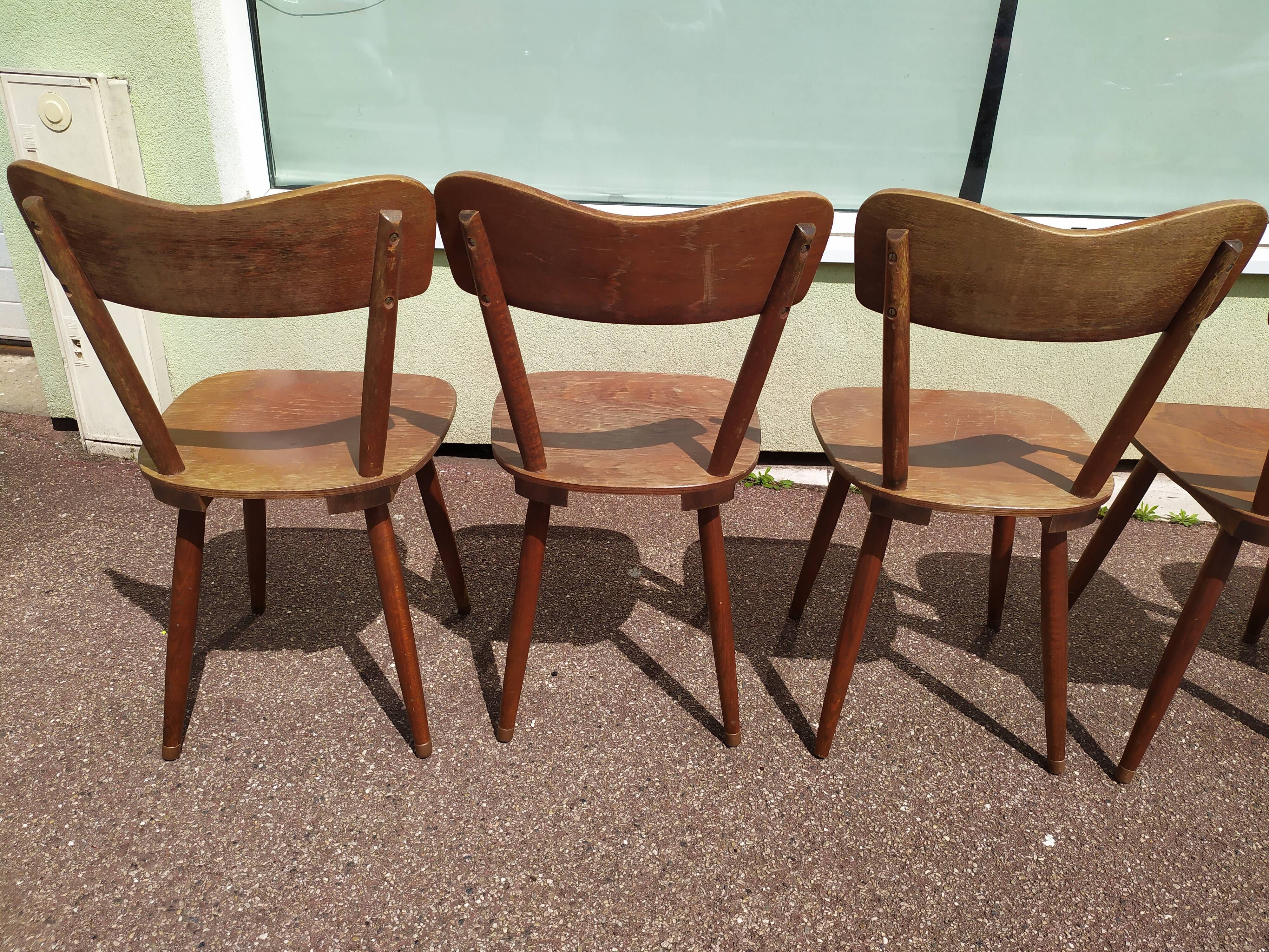 Lot of 6 wooden bistro chairw German