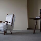 Henning Kjærnulf, armchair reupholstered in long-haired Icelandic sheepskin, 1950