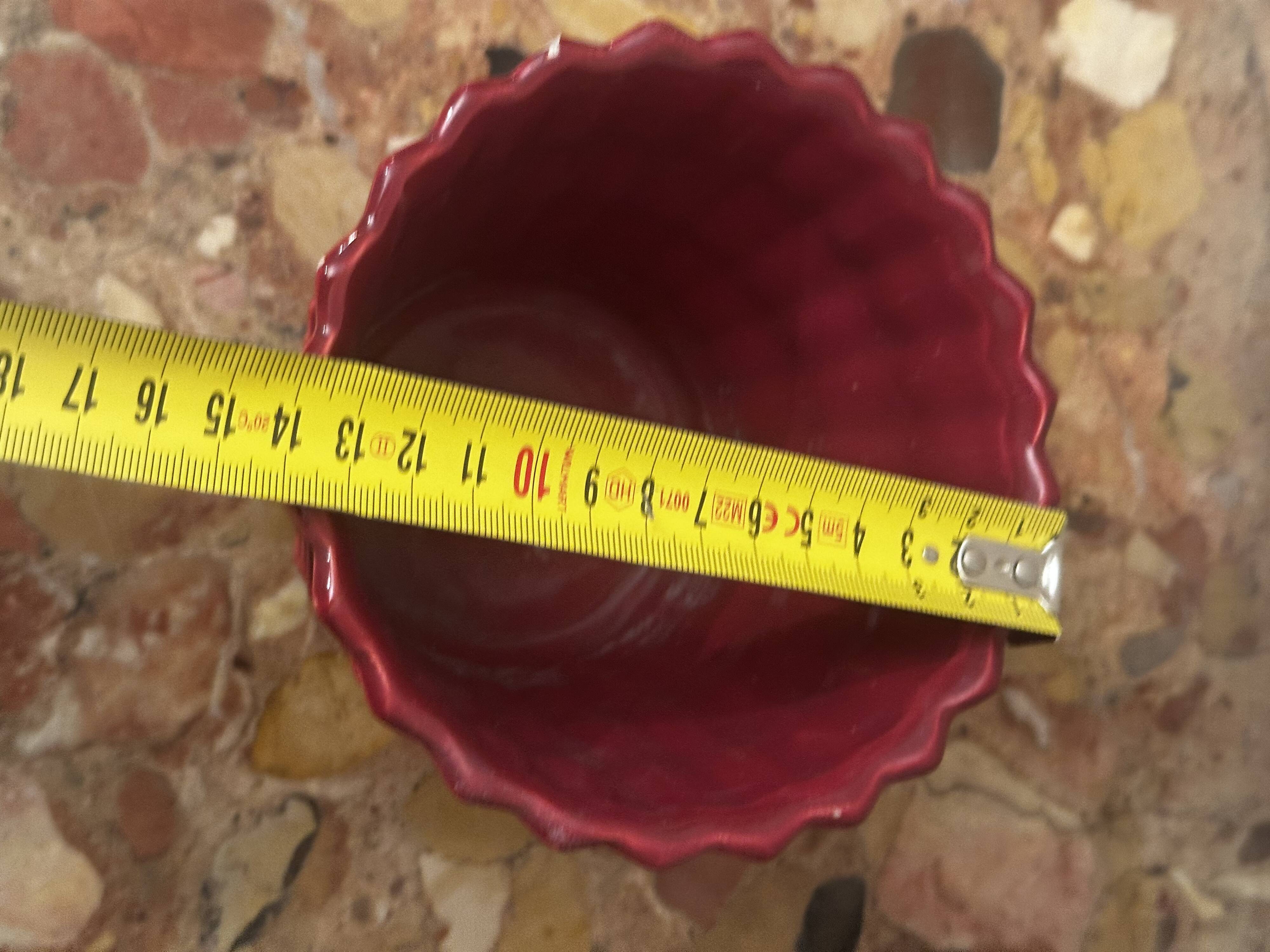 1950s Pleated Ceramic Cache Pot Bordeaux St-Clement H11/D14