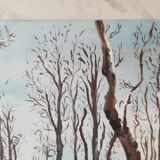 Peinture parc en hiver
