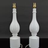 Pair of white lamps by Philippe Capelle, France, Circa 1970