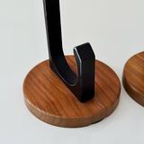 4 Vintage Wooden Coat Hooks, Mid-Century Modern Wall Coat Rack, Retro Style