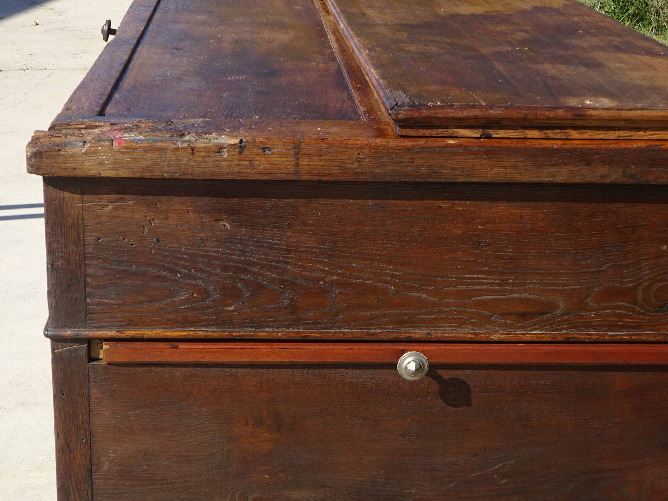 Office furniture, old glove maker's table.