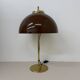 Vintage Mushroom table lamp with gold metal base , 1970s