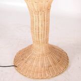 Pair of wicker floor lamps