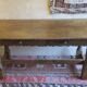 Antique patinated oak dining table, 18th century
