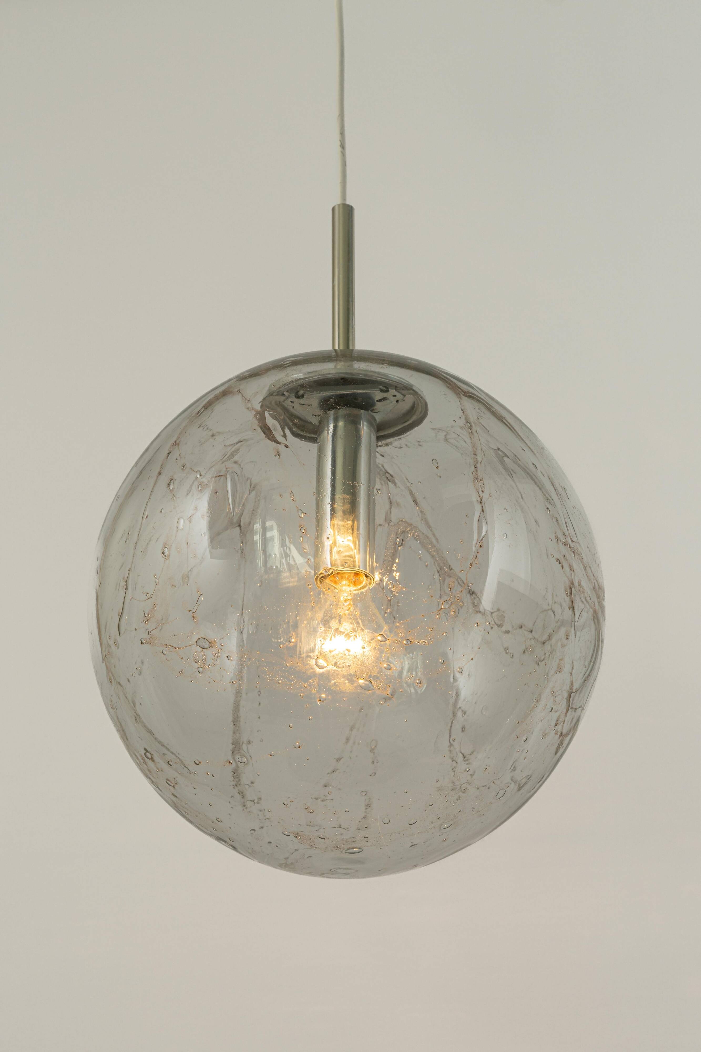 Large Murano ball pendant light by Doria, Germany, 1970s.