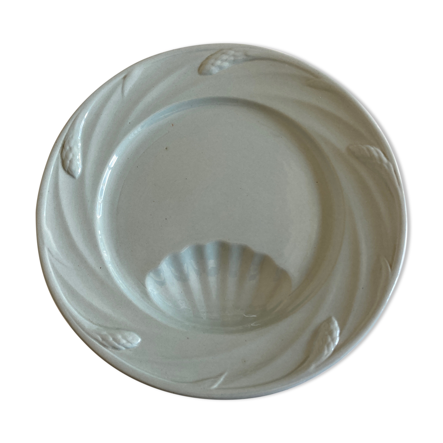 Set de 6 assiettes céladon de Sarreguemines 1950