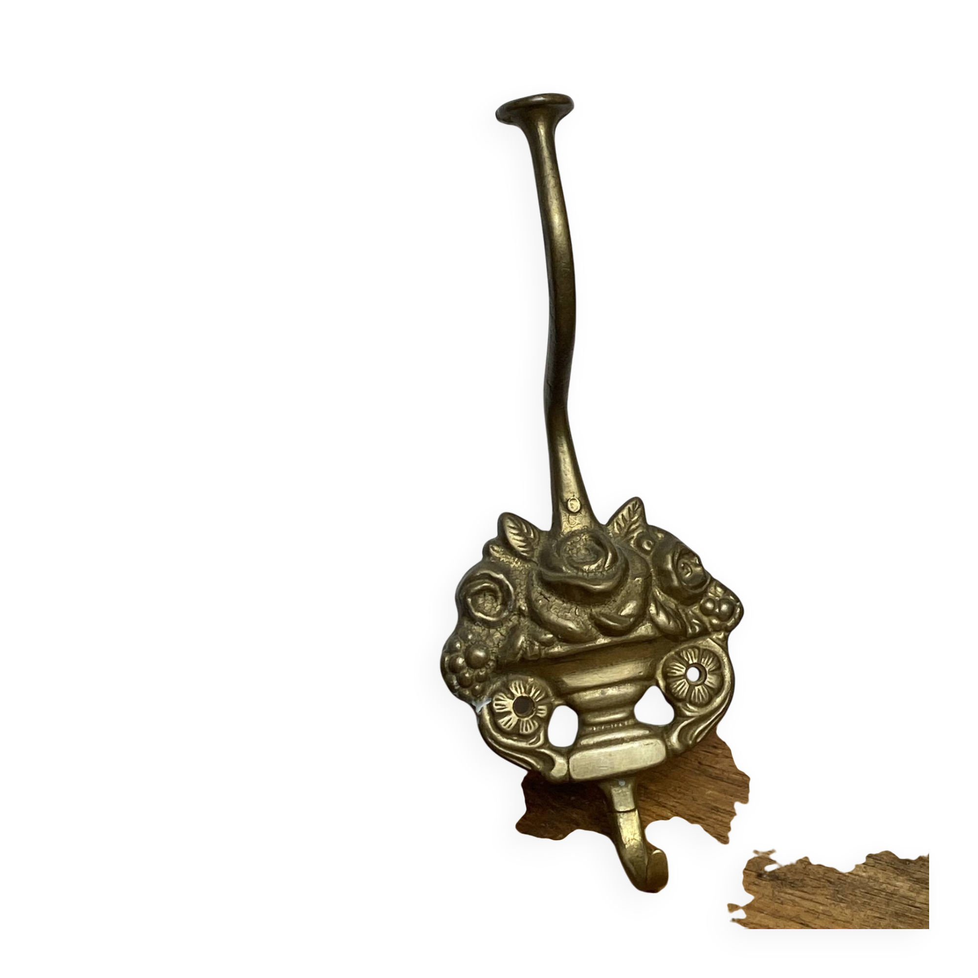 Wall-mounted brass hook