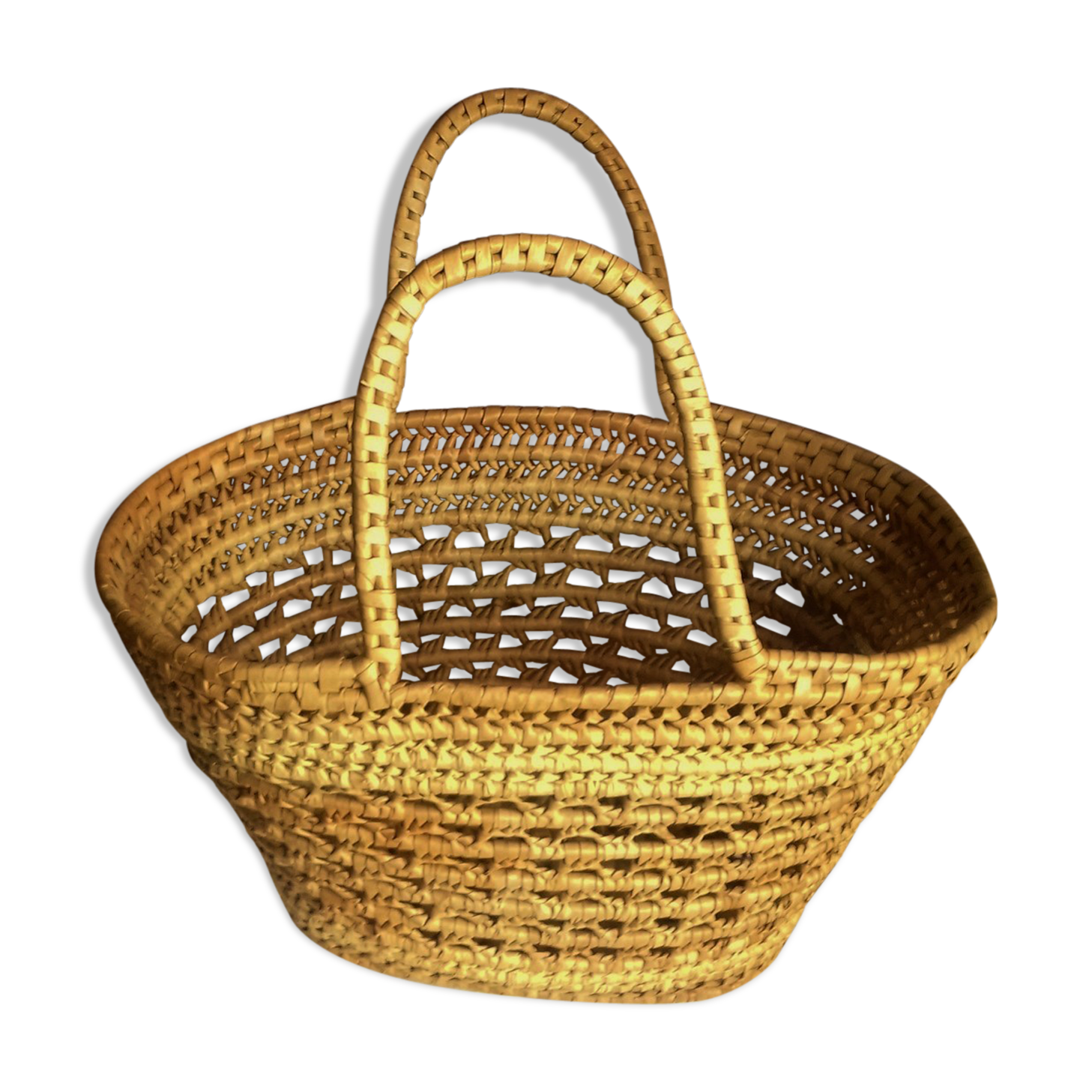 Basket two vintage soft wicker handles