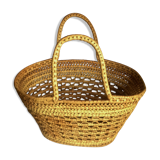 Basket two vintage soft wicker handles