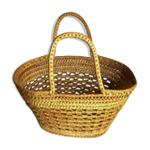 Basket two vintage soft wicker handles