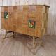 Rattan & ceramic bar attributed to Audoux Minet