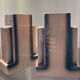 Pair of Skycraper Art Deco vases in glazed ceramic