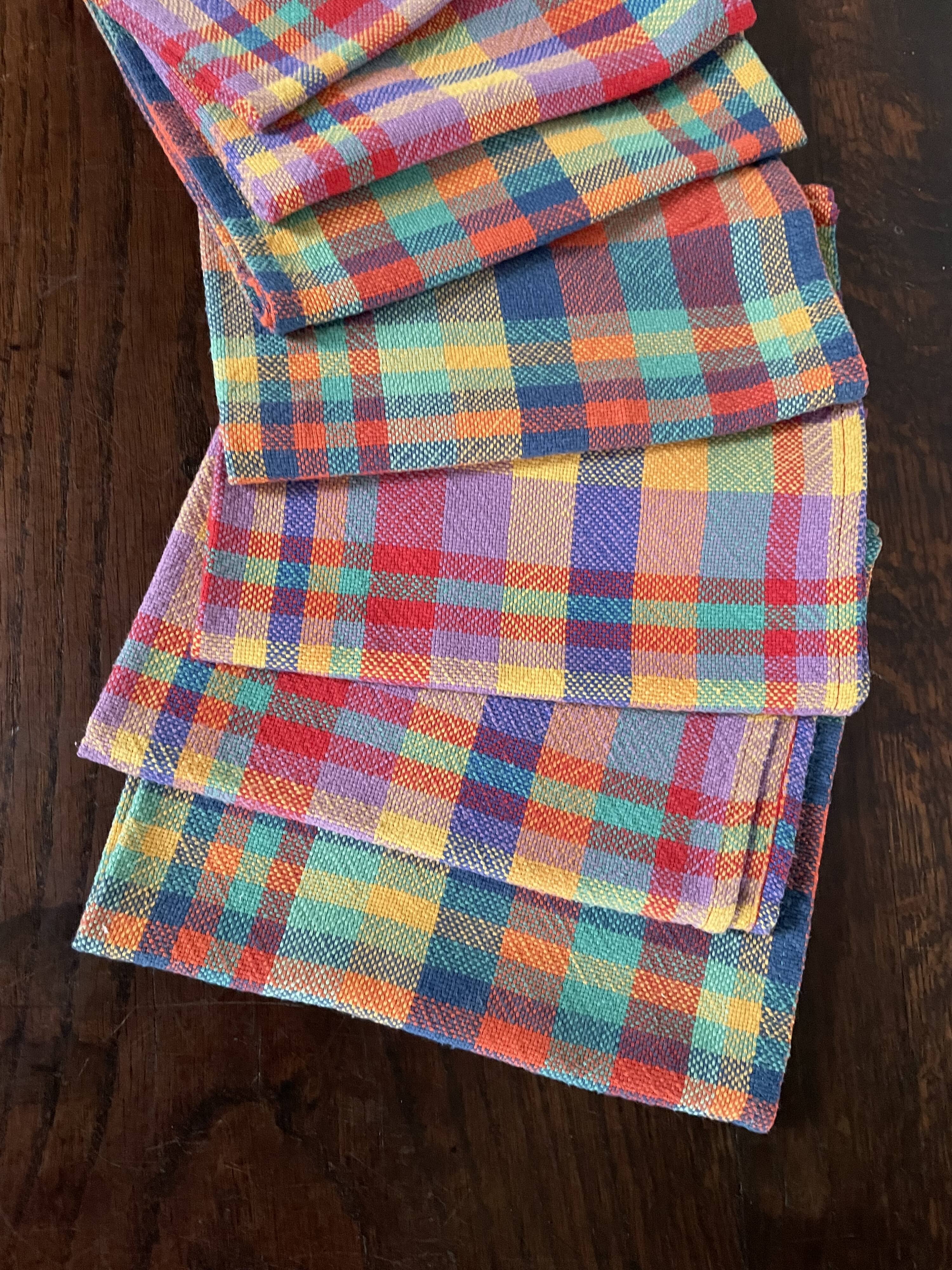 Set of 8 madras cotton napkins