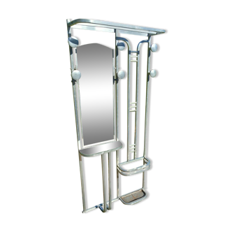 Porte manteaux 1950 en aluminium bon état dim ht 182 cm largeur 79 cm profondeur max 28 cm et 19 cm