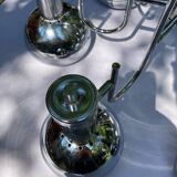 6-lamp vintage 70'S chrome pendant light