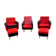 Mid-century lounge chairs with ottomans, 1960s, set of 5