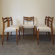 Set of 5 Scandinavian chairs from the 1960s.