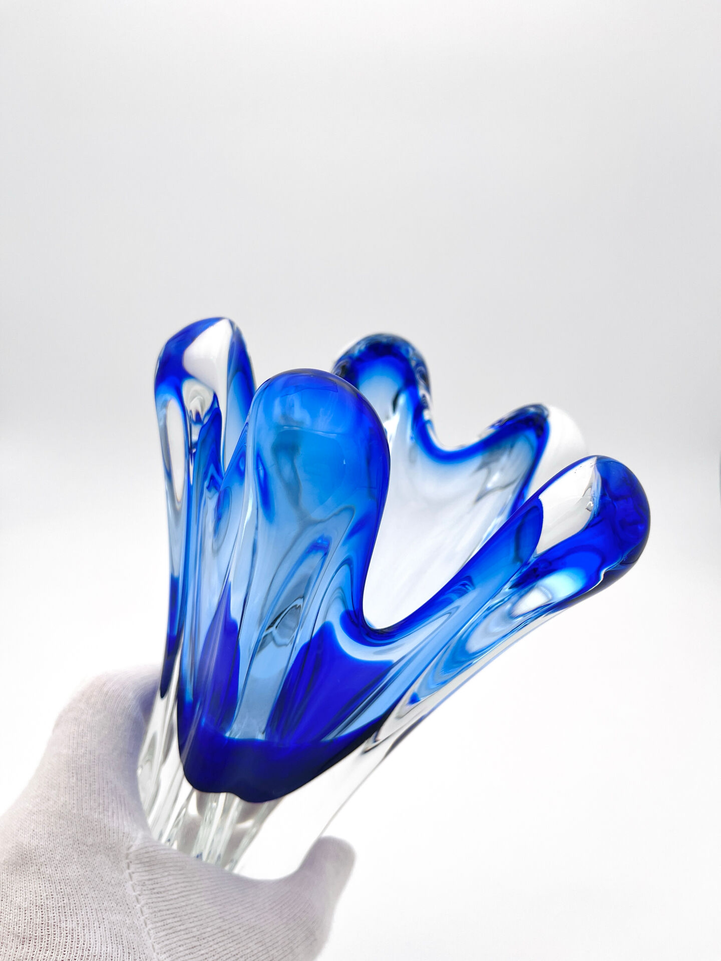Sculptural vase - Josef Hospodka Chribska - Sommerso Blue - 1960