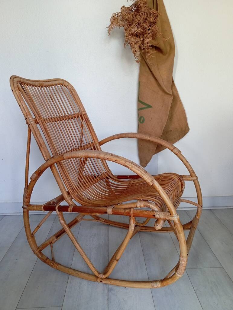 Rattan rocking chair from the 60s