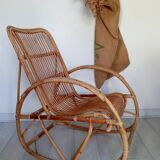 Rattan rocking chair from the 60s