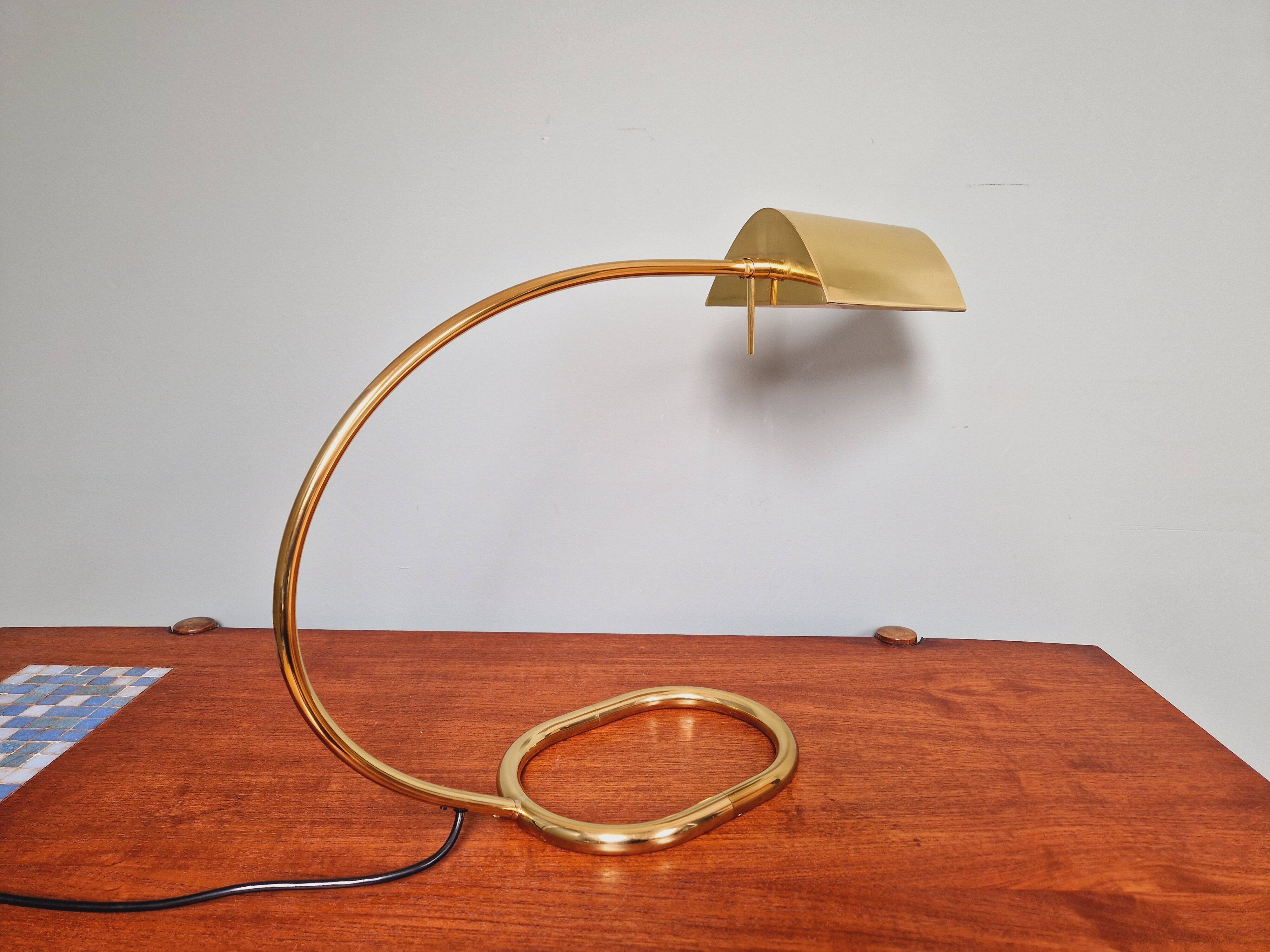 Grande lampe de bureau en laiton, Cosack Leuchten, années 70