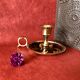 Hand candle holder brass partitioned floral decoration