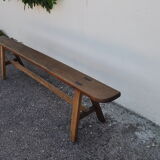 Rustic oak bench.