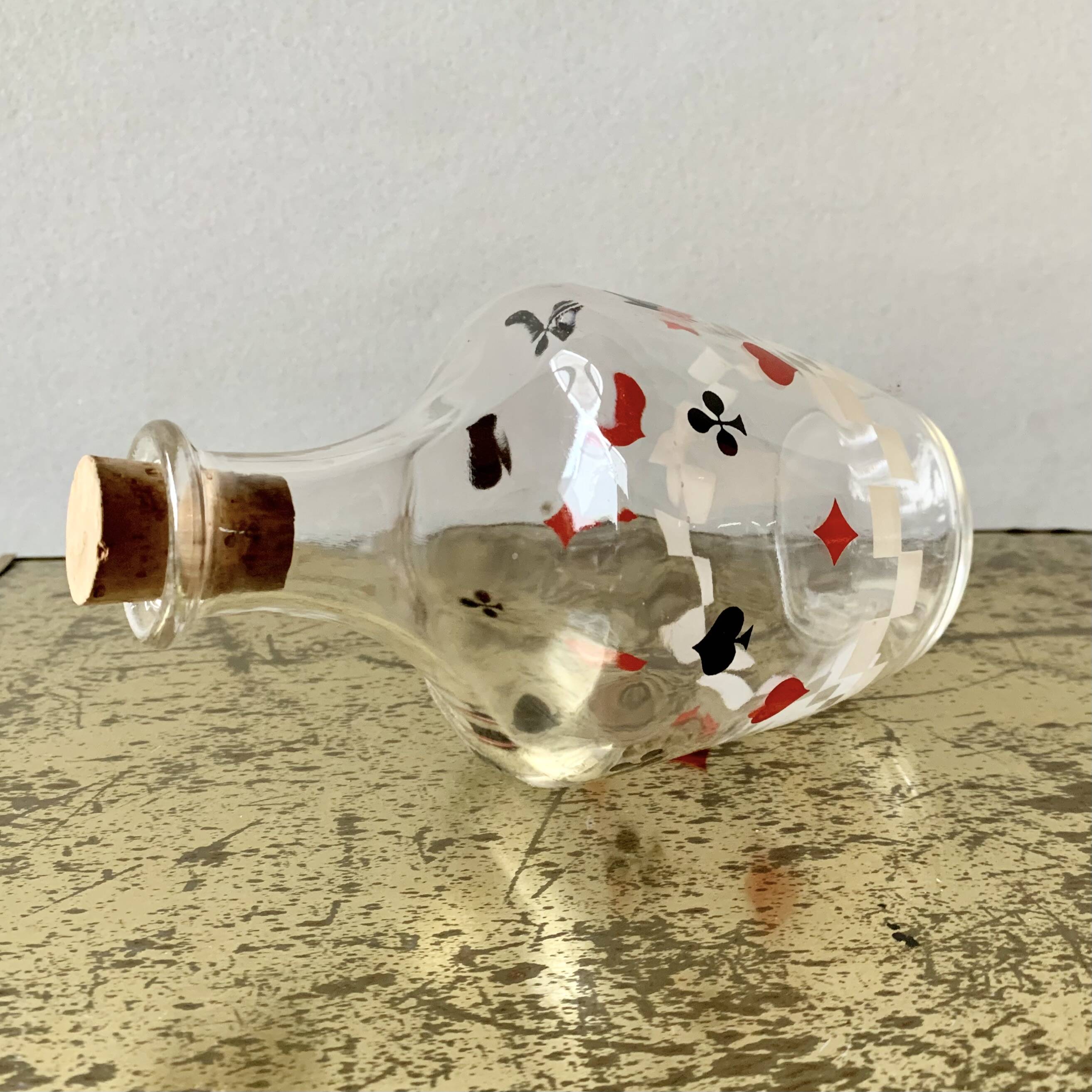 Vintage playing card liqueur set